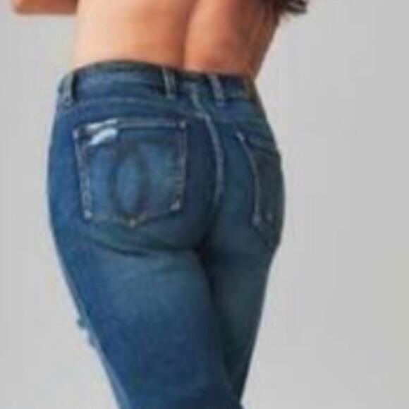 Brooke Y2K Calvin Klein Jeans Women's Sz 28 Dark Blue Denim Embroidered VINTAGE - Picture 4 of 16